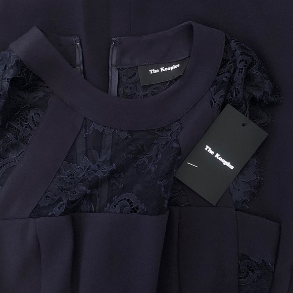 The Kooples | Crepe Back Satin & Lace Dress | xs - Picture 4 of 6